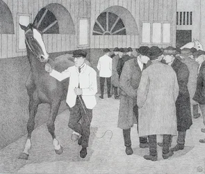 Lókereskedők a Barbicanban (Barbican No.2) 1921 (litho)