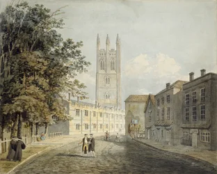 Magdalen College and the Eastern End of the High Street, Oxford, 1795 (akvarell grafittal jelzésekre)