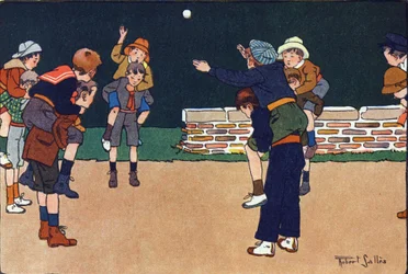 A cavalier golyó. Gravírozás „”-be Mit játszunk? E. Weber „” Robert Salles (1871-1929) akvarell rajzaival. Librairie Garnier Freres, Párizs