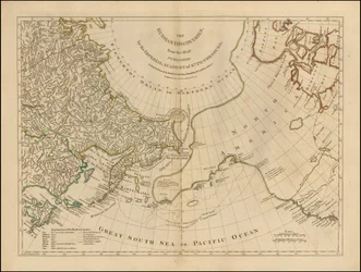 1775-ös térkép - Az orosz felfedezések, a Szentpétervári Császári Akadémia által kiadott térképből.