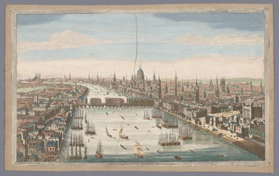 Kilátás London városára London városának általános képe, a Temze folyó mellett (cím a tárgyon) London (sorozat címe)