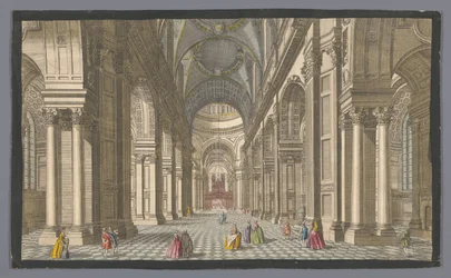 Kilátás a londoni Szent Pál-székesegyház belsejére A londoni St. Pauls belső képe (cím a tárgyon) London (sorozat címe)