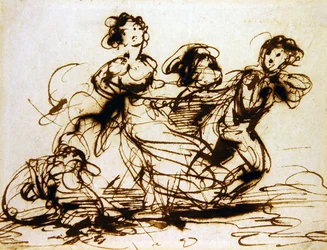 Gyerekek játszanak (tinta papíron)