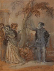 Malvolio bántalmazza Mariát, Fabiant és Sir Tobyt