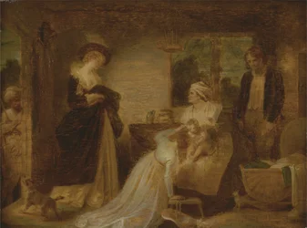 Az ember hét kora: A csecsemő (a II. felvonásból, William Shakespeare „As You Like it” című filmjének VII. jelenete) 1798-1801 (toll, tinta és olaj a panelen)