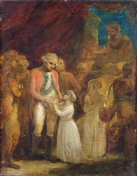 Tipu Sahib két fia, Mysore szultánja, túszként átadják Cornwallis tábornoknak (1738-1805), 1792 körül (olaj, vászon)