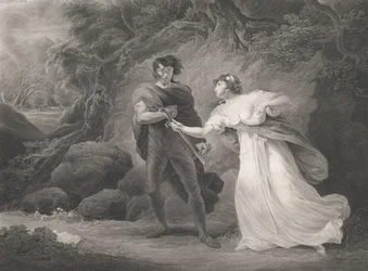 Pisanio és Imogen Shakespeare, Cymbeline, 3. felvonás, 4. jelenet..., először 1801-ben adták ki, újra kiadták 1852-ben.