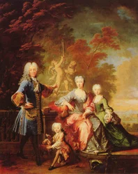 Német: Ferdinand Adolf, gróf von Plettenberg és családja portréja Ferdinand von Plettenberg gróf és családja portréja