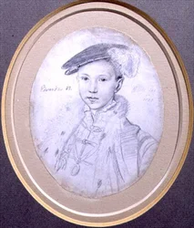 VI. Edward (1537-53) portréja, 1683 (ceruza pergamen)