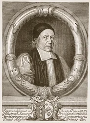 William Sancroft, Canterbury érseke, illusztráció a "The Church of England: A History for the People", H.D.M. Spence-Jones, kiadó: 1910 körül (szepiaszínű fotó).