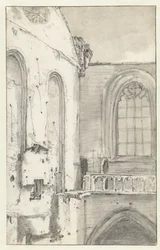 Kilátás a Nieuwe Kerk kereszthajójára, Amszterdamban, az 1645-ös tűzvész után