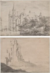 Zuylen kastély Utrecht közelében (recto)/A Ter Kleef ház romja Haarlem közelében (fordítva)