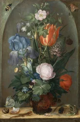 Virágcsendélet két gyíkkal, 1603