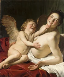 ""Venus et Cupidon"" (Vénusz és Ámor) Peinture de Roeloff van Zijl (actif vers 1608-1631) vers 1625 Frans Hals Museum Haarlem