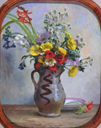 Nyári virágok, 1922 körül (olaj, fedélzeten)