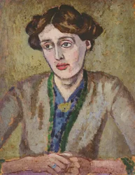Virginia Woolf (1882-1941) (olaj, fedélzeten)
