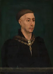 Jó Fülöp (1396-1467), burgundi herceg portréja (olaj, fa)