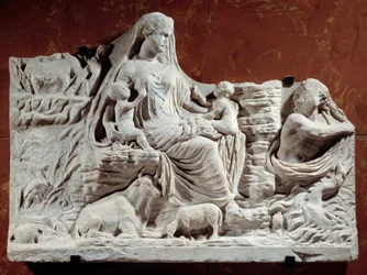 A Földanya allegorikus domborműves megszemélyesítése. Karthágóban talált szobor, 2. század eleje. Párizs, Musee du Louvre