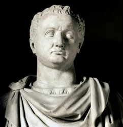 Vespasianus (Titus Flavius Vespasianus) (Kr. u. 9-79) római császár mellszobra, Róma, Capitoliumi Múzeumok - Flavius Vespasianus császár (Kr. u. 9-79) mellszobra - Márványszobor, római civilizáció - Capitoliumi Múzeum, Róma