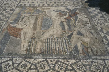 Diana és Actaeon, a „Vénusz háza körmenet” padlójáról (mozaik)