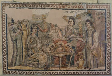 Temetési Szimpózium, az antiókhiai nekropoliszból, Kr.u. IV. század vége (mozaik) (lásd még: 3929775)