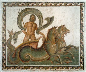 Római művészet: „Neptunusz diadala”. Mozaik Kr. u. a 3. századból. Szúsza, Régészeti Múzeum, Tunézia