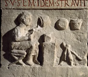 Római művészet: fazekas megállót ábrázoló alacsony dombormű. Kr.u. 1. század. Rome Museo della Civilta Romana