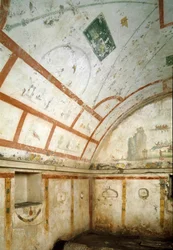 Római művészet: a caivanói sír látképe. Kr. u. 100-150. Nápoly, Museo Archeologico Nazionale
