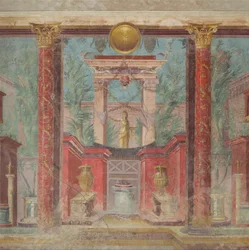 Falfestmény egy boscoreale-i villa kubicumából, Kr.e. 50-40