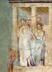 Fresco depicting Iphigenia in Tauris, from House of Pinario Ceriale in Pompeii , Campania, Roman Civilization