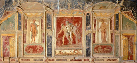 Fresco with wall decoration, from House of Meleagro, Pompeii (UNESCO World Heritage List