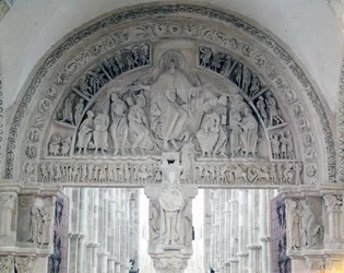 A vézelay-i apátság (89), a Sainte-Marie-Madeleine-bazilika timpanonja. XII. század