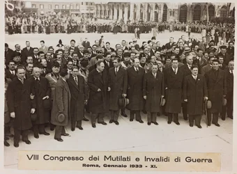 "Háborús csonkított és rokkantok VIII. Kongresszusa - Róma, 1933. január - 11" (f/w fotó)