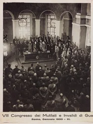 "Háborús csonkított és rokkantok VIII. Kongresszusa - Róma, 1933. január - 11" (f/w fotó)