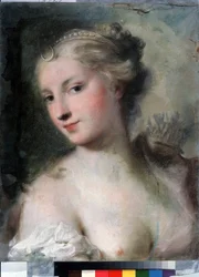 "Diane" (Diana) Rosalba Giovanna Carriera (1657-1757) pasztellfestménye 1746 körül Puskin Múzeum, Moszkva