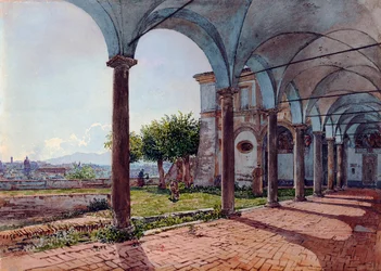 Kilátás Rómára (Olaszország) a Sant Onofrio-templomból (Róma Sant