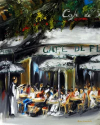 Cafe de Flore Párizs, 2021 (olaj, vászon)