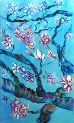 Eternal Blossoms Triptychon - középső, 2024 (olaj, vászon)