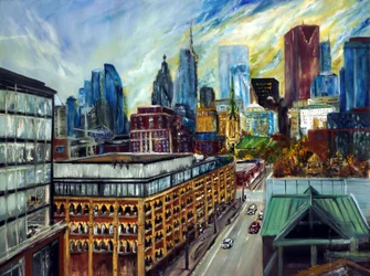 Rooftop Cityview of Toronto, 2021 (olaj, vászon)