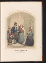 Marken szigetének hagyományos viselete Észak-Hollandiában, 1857 Észak-Hollandia tartomány. Marken szigete / XXIX (cím a tárgyon)