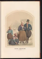 Marken szigetének hagyományos viselete Észak-Hollandiában, 1857 Észak-Hollandia tartomány. Marken szigete / XXX (cím az objektumon)
