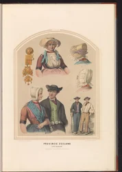 A zeelandi Zuid-Beveland sziget hagyományos viselete, 1857 Zeeland tartomány. South Beveland / XXXII (cím az objektumon)