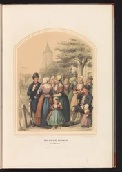 A zeelandi Walcheren sziget hagyományos viselete, 1857 Zeeland tartomány. Walcheren-sziget / XIII (cím a tárgyon)