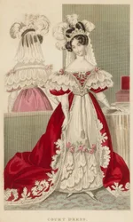 Udvari ruha, 1831 körül (kézzel színezett rézkarc)