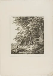 Gyermekes halászok, második tányér a Paysages Dédiés à M. Warelet című képből