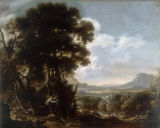 Hermina egy fára faragja a Tancredi nevet, Salvatore Rosa munkája, amelyet a modenai Galleria Estense-ben őriztek.