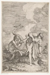 Scylla elmenekül Glaucus elől