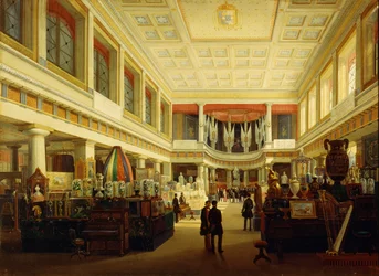 Az első ipari kiállítás Nápolyban a Sala Tarsiában 1854-ben, Salvatore Fergola