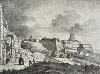 Crotone, Calabria, Olaszország, Salvatore Puglia litográfiája, Poliorama Pittoresco, n. 51, július 29.