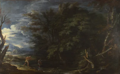 Táj Merkúrral és a becstelen favágóval, 1663 körül.